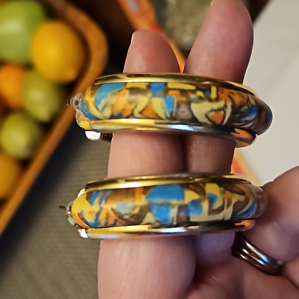Vintage Abstract Hoop Earrings